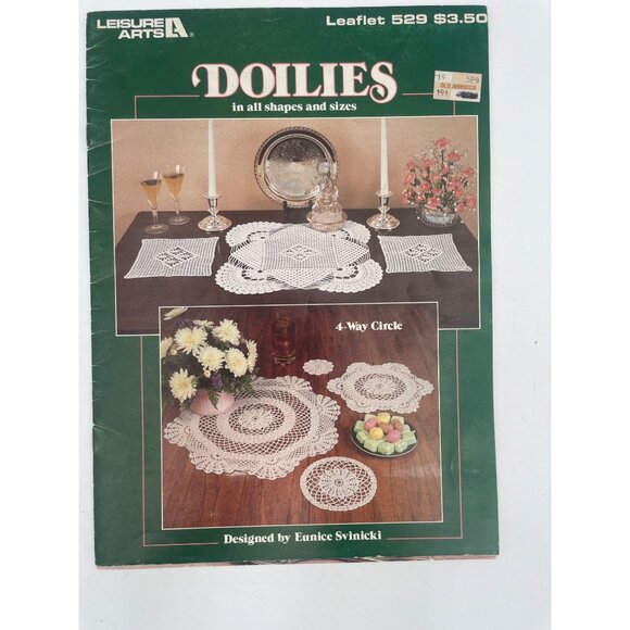Leisure Arts Leaflet "Doilies In All Shapes And Sizes" By Eunice Svinicki - Picture 1 of 3